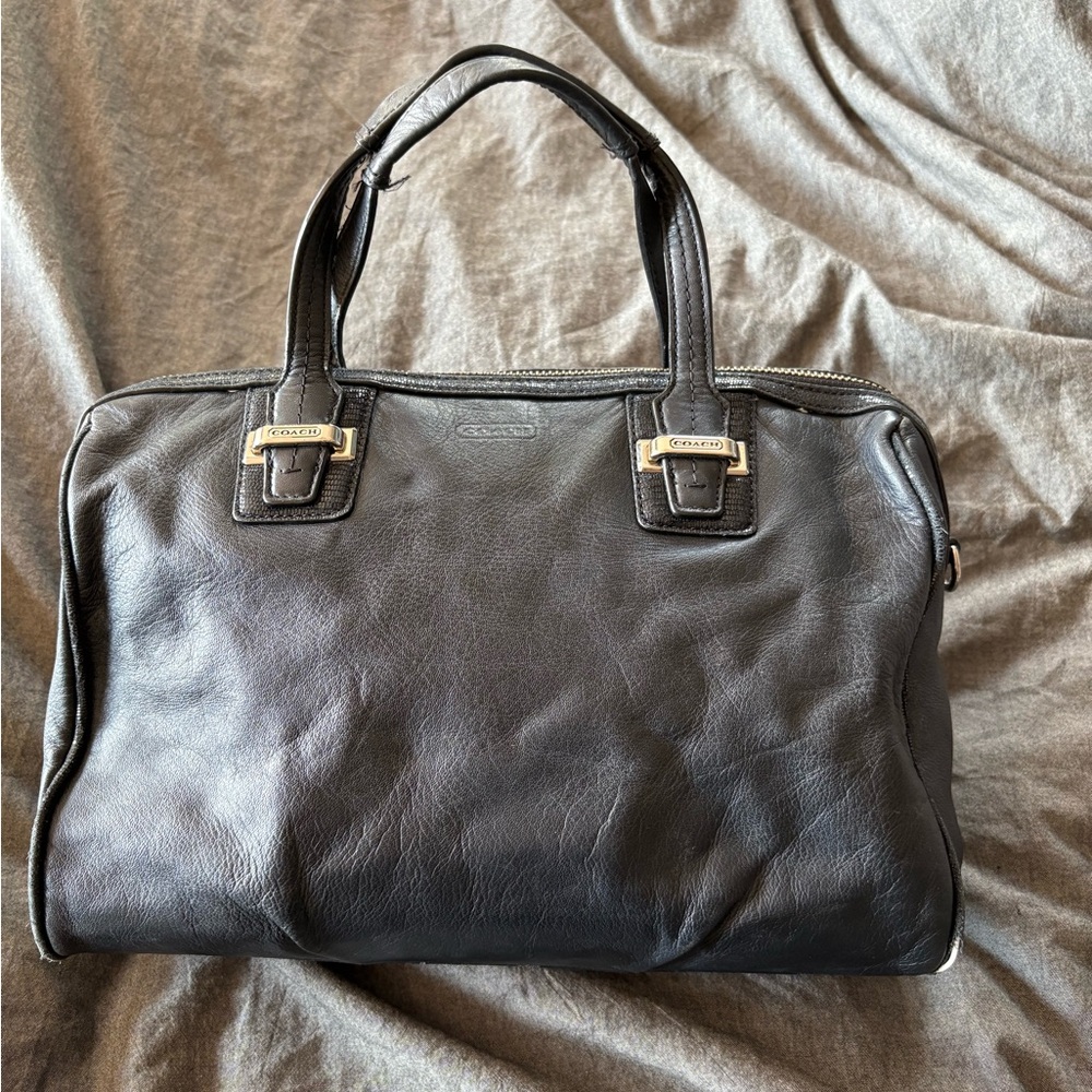 Coach Taylor F25296 Genuine Leather Shoulder Satchel Hybrid Crossbody Bag